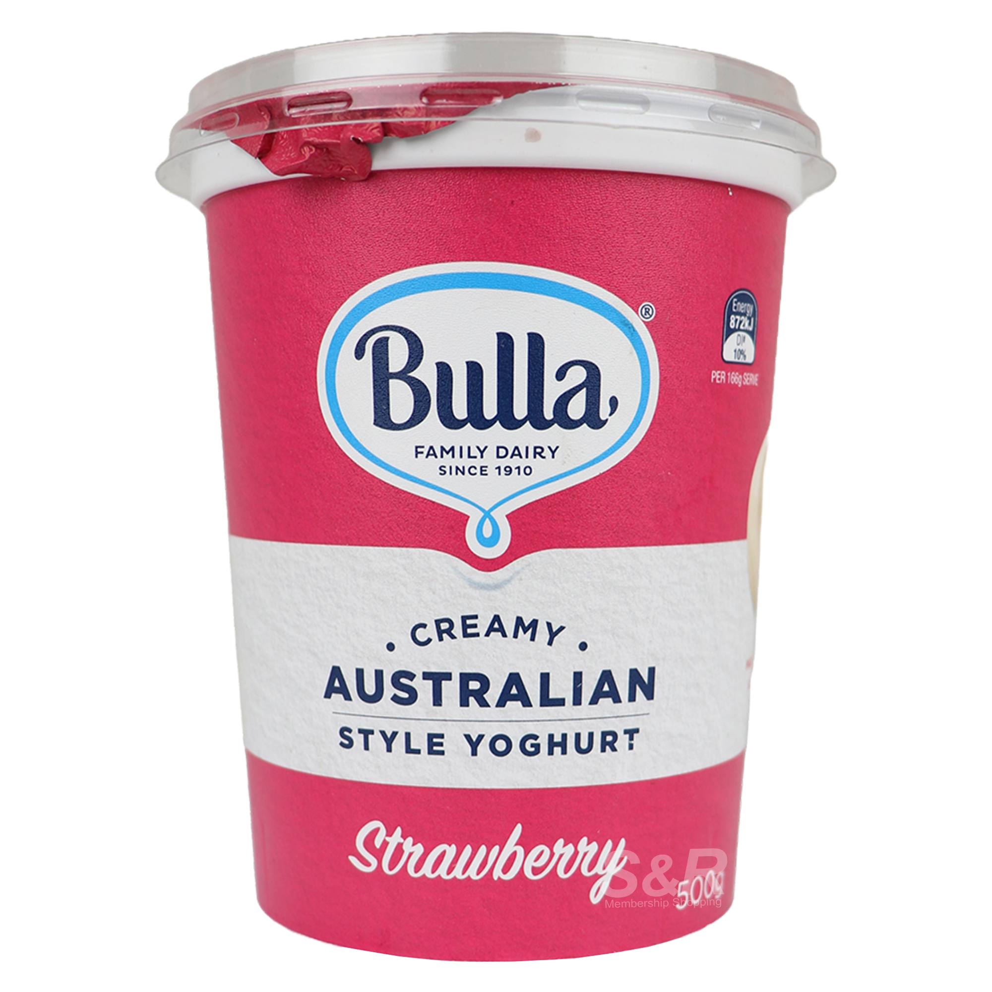 Bulla Strawberry Australian Style Yoghurt 500g Bulla Strawberry Australian Style Yoghurt 500g